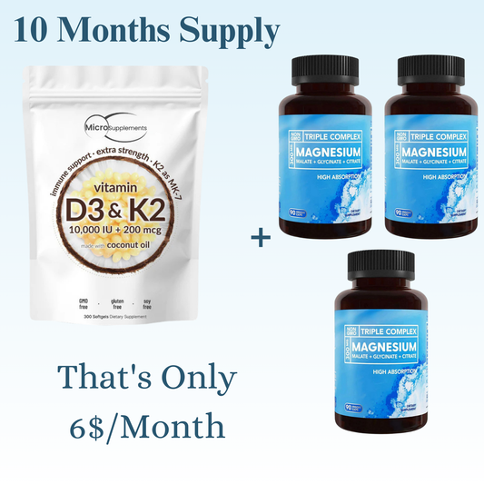 [ONE TIME OFFER] Micro Supplements™ D3+K2 Softgels + Magnesium Complex (3 In 1)